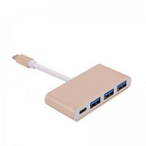 USB adaptor 4 în 1 de tip C la USB 3.0x3 + tip C hub adaptor