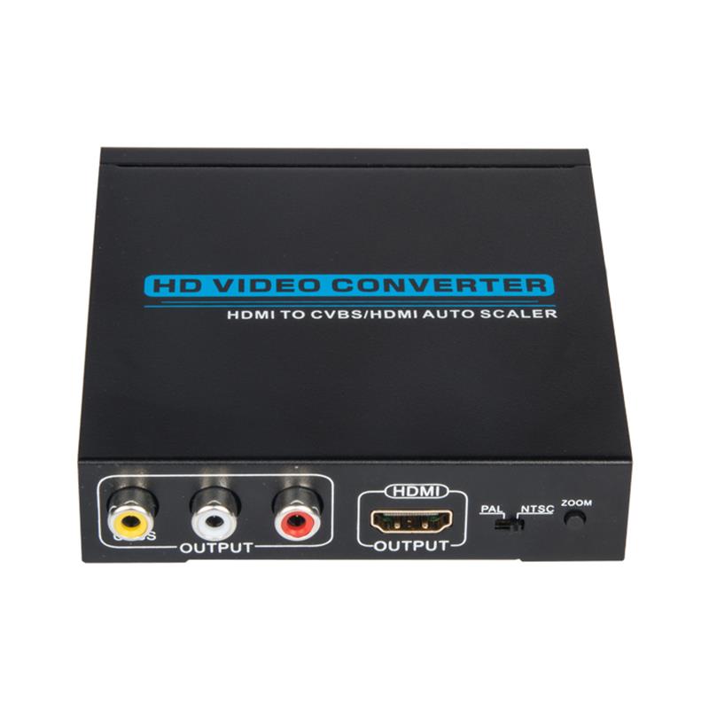 HDMI TO CVBS \/ AV + CONVERTER HDMI Scaler automat 1080P