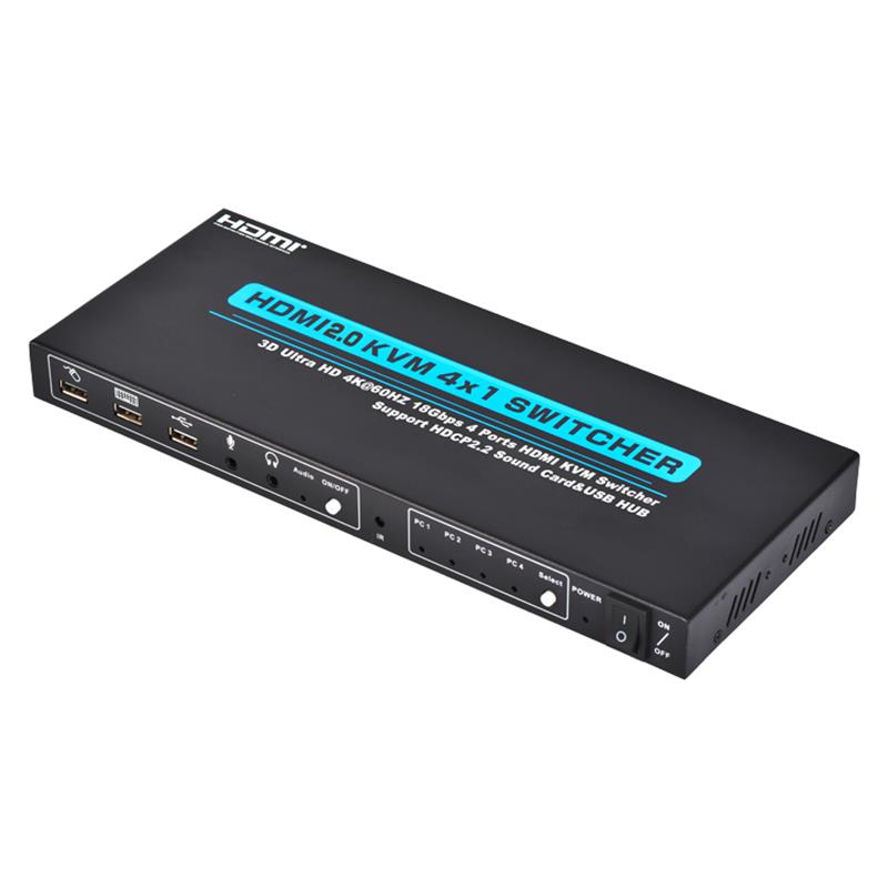 V2.0 HDMI KVM 4x1 Switcher Support 3D Ultra HD 4Kx2K \/ 60Hz