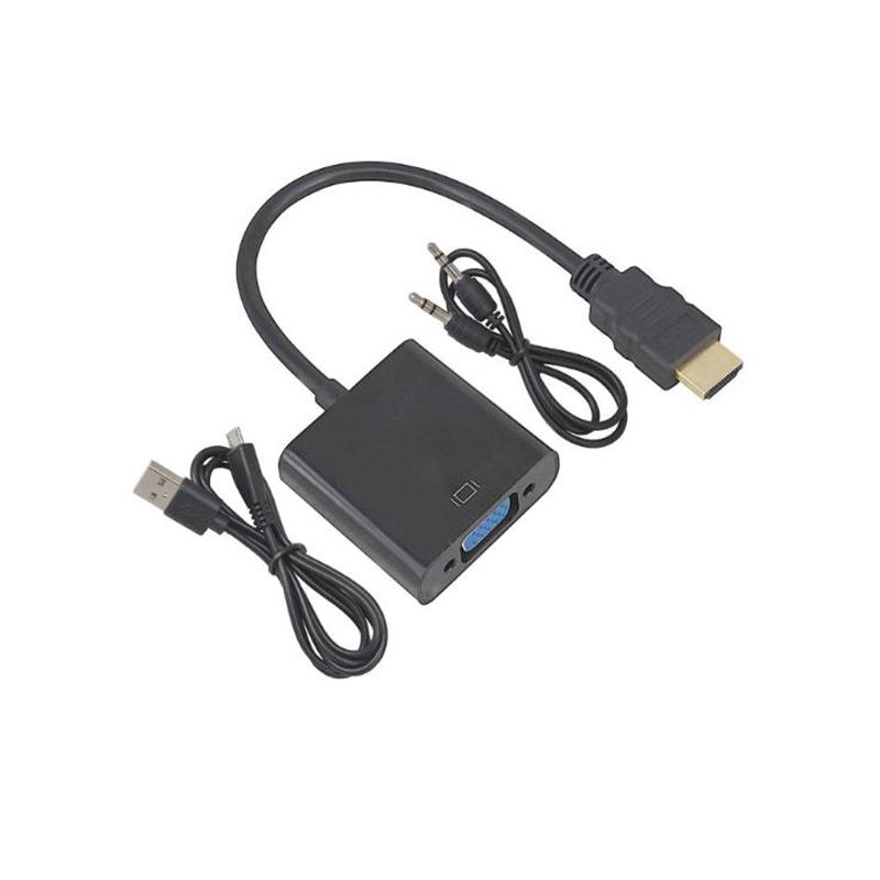 1080P HDMI către VGA 15cm Cable cu 3.5mm audio, Micro USB pentru încărcare